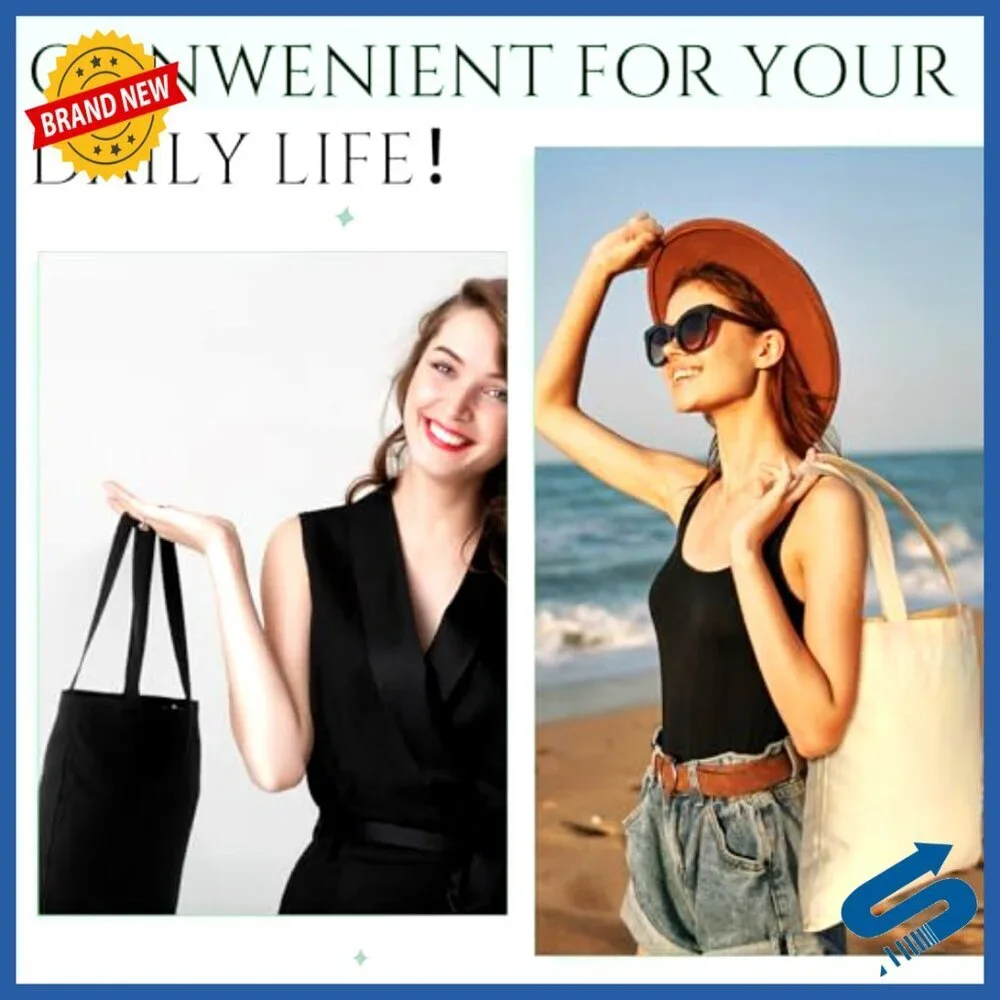 Blank Canvas Tote Bags Bulk Reusable Lightweight Grocery Shopping DIY Crafts